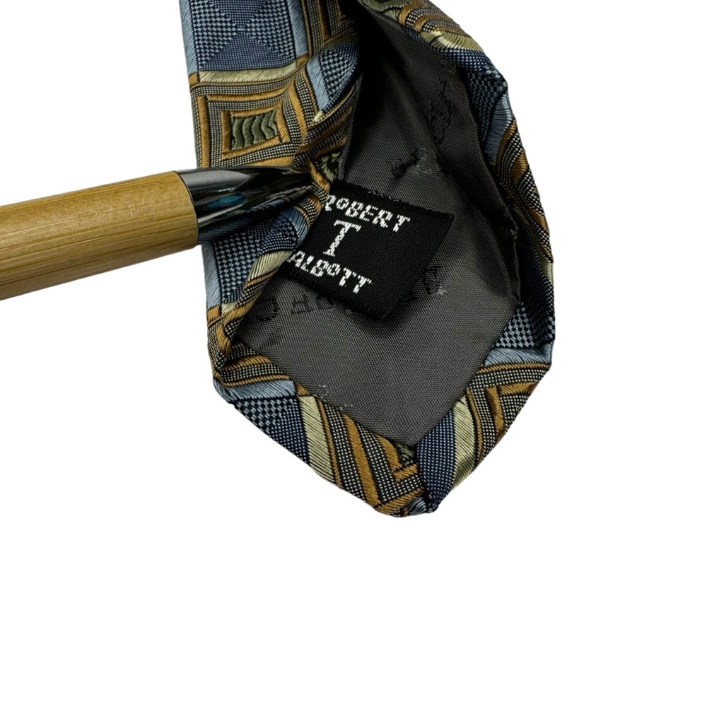 Robert Talbott Silk Best Of Class Square ‎ Geometric Print Handmade Neck Tie - Picture 4 of 5